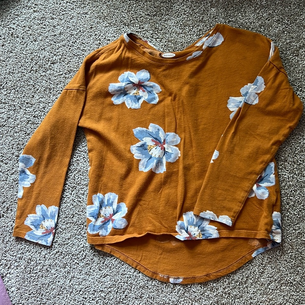 Girls Gold Floral Old Navy Shirt